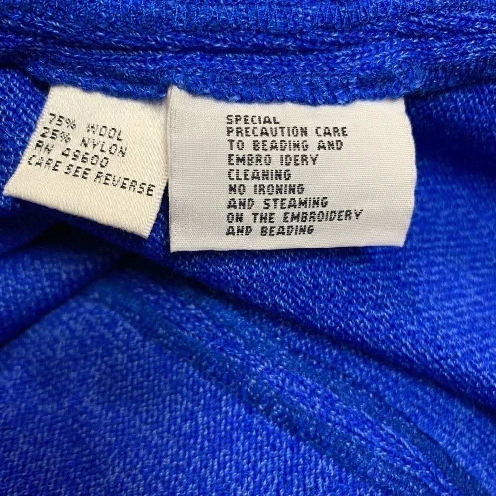 VTG Dominique Palacios (Italian Designer) Dressy Old Money Jacket Cobalt Blue XL